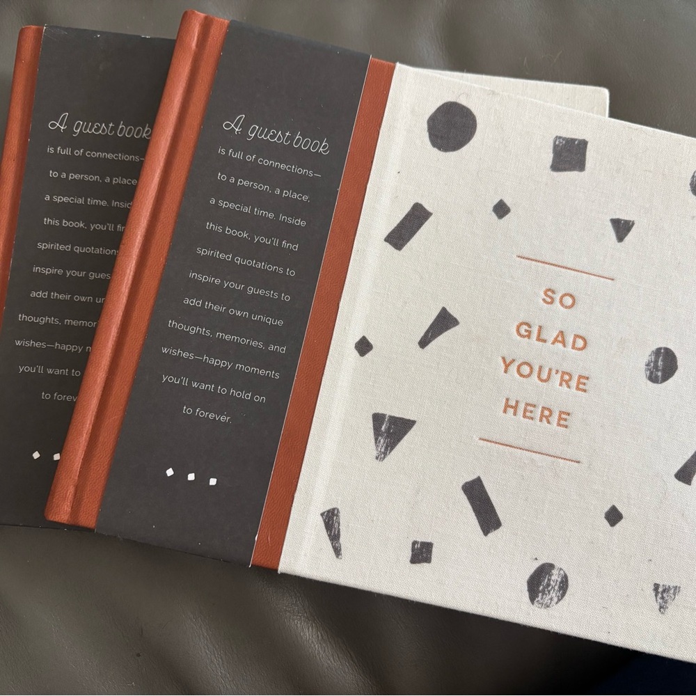 Two Guest Books by Miriam Hathaway: So Glad You’re Here —Orange and Cream Cover